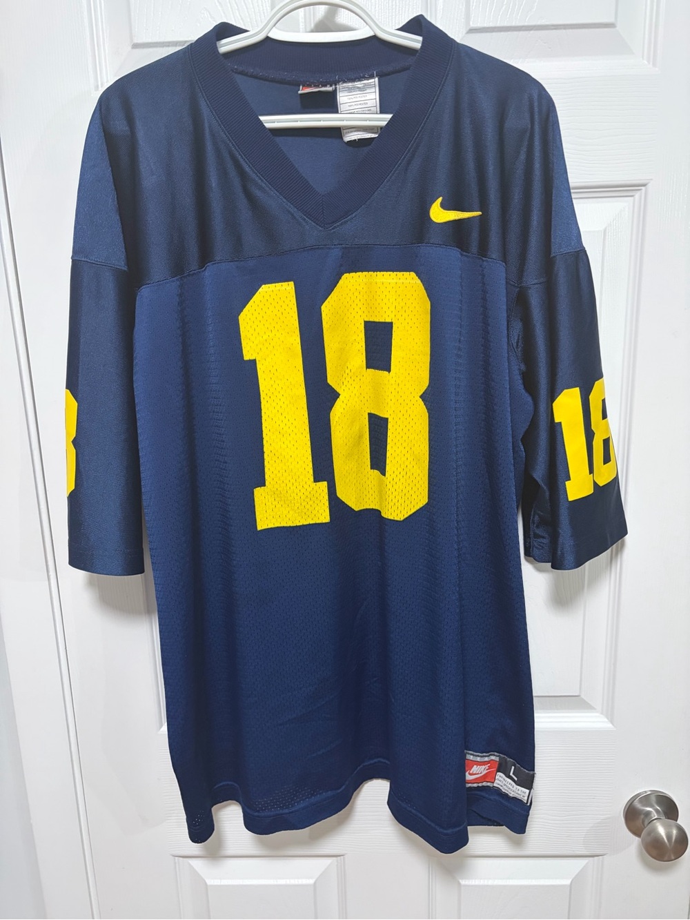 VTG Nike Team Sports Michigan Wolverines #18 Football Jersey Men's L USA